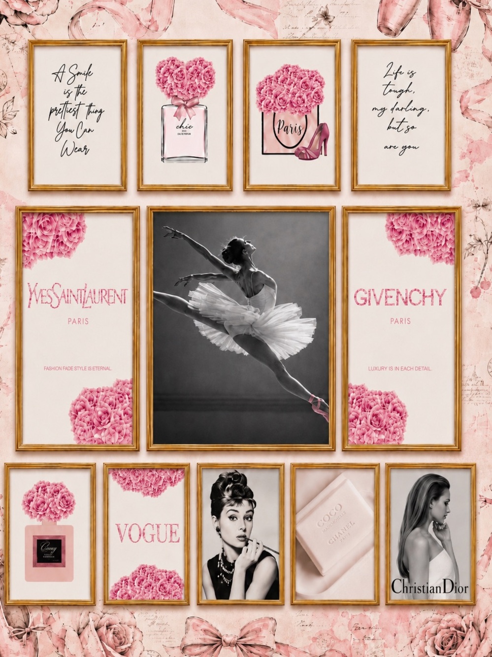 PICK ANY 5 | Coquette Pink Roses, Bows & Paris Luxury Fashion Collection
